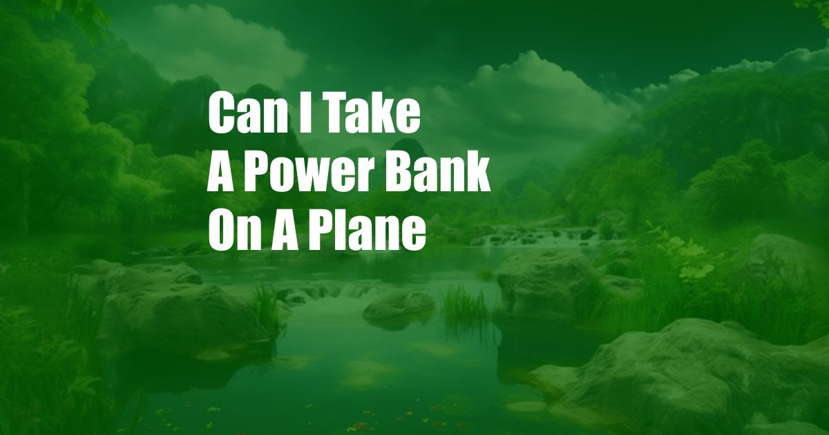 Can I Take A Power Bank On A Plane