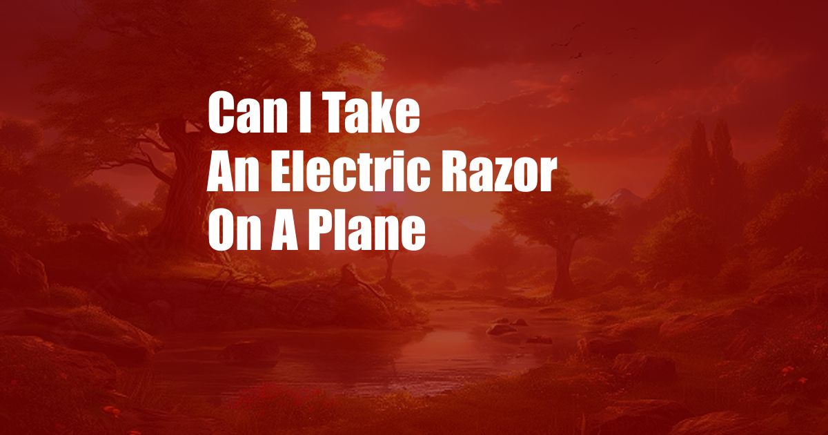 Can I Take An Electric Razor On A Plane