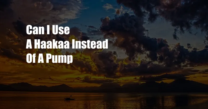 Can I Use A Haakaa Instead Of A Pump