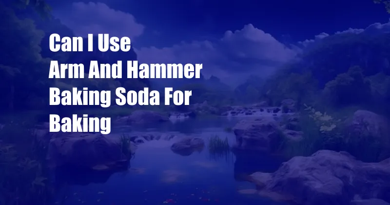 Can I Use Arm And Hammer Baking Soda For Baking