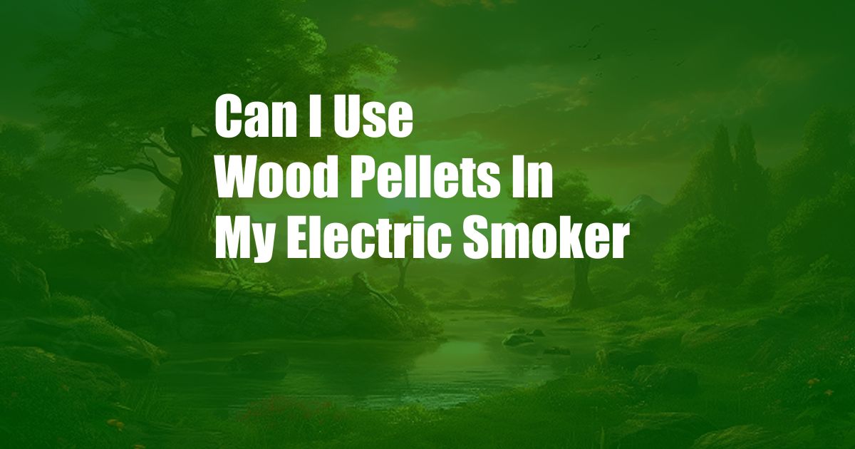 Can I Use Wood Pellets In My Electric Smoker