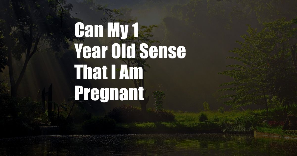 Can My 1 Year Old Sense That I Am Pregnant