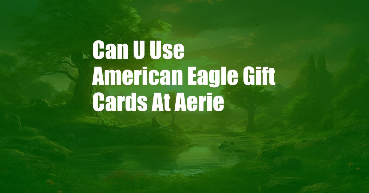 Can U Use American Eagle Gift Cards At Aerie