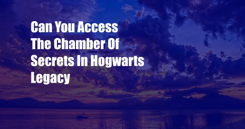 Can You Access The Chamber Of Secrets In Hogwarts Legacy