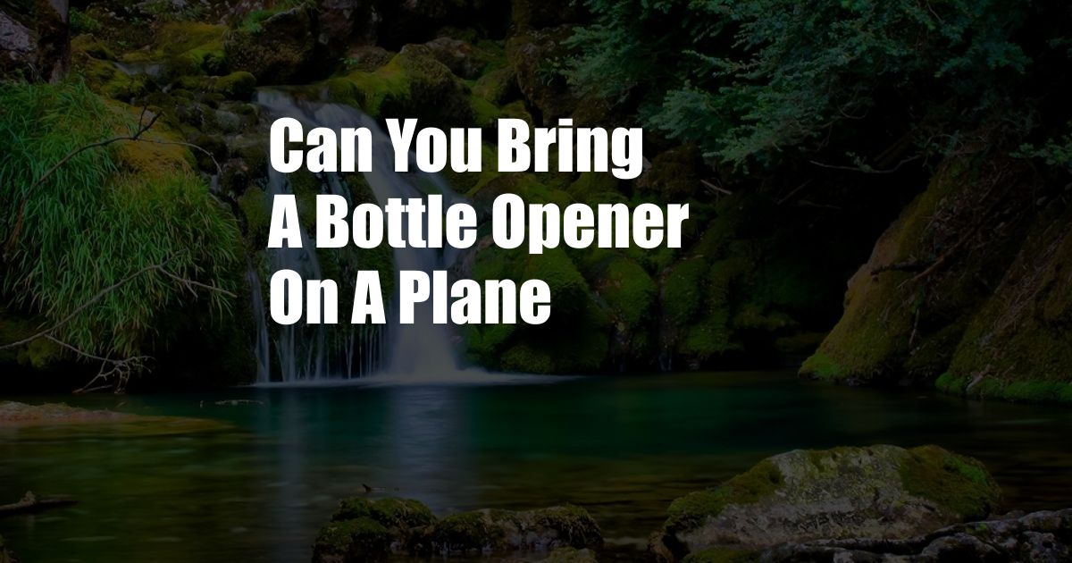 Can You Bring A Bottle Opener On A Plane