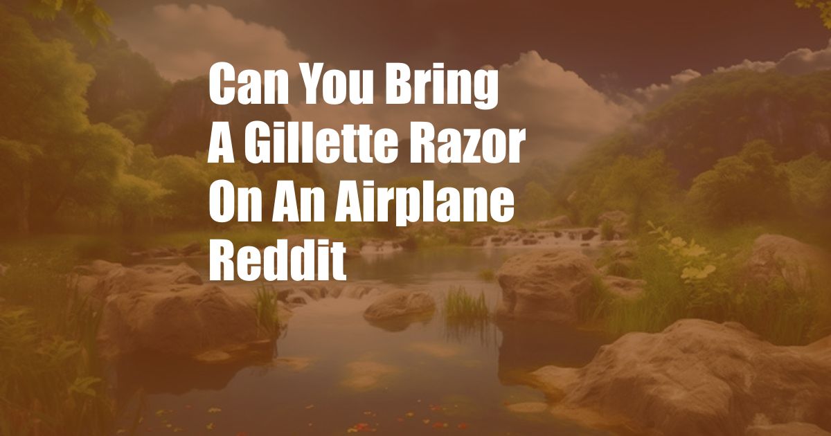 Can You Bring A Gillette Razor On An Airplane Reddit