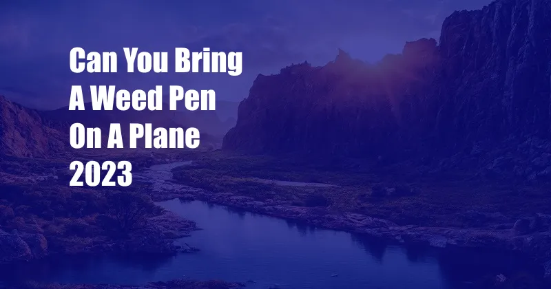 Can You Bring A Weed Pen On A Plane 2023