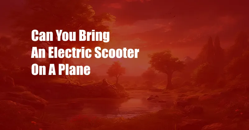 Can You Bring An Electric Scooter On A Plane