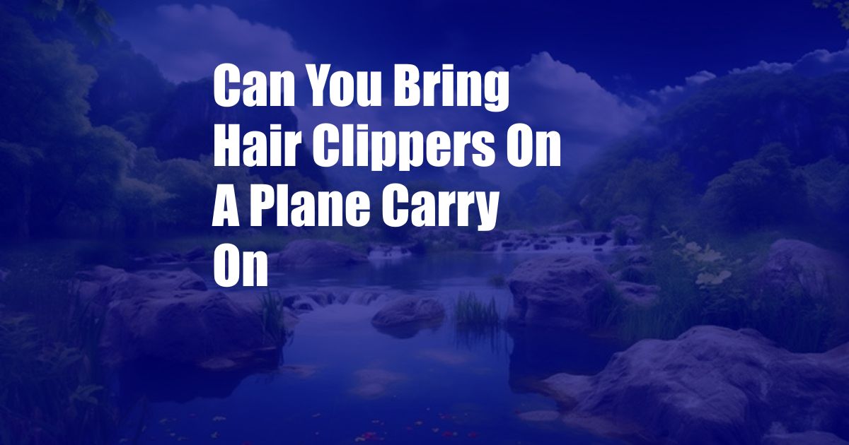 Can You Bring Hair Clippers On A Plane Carry On