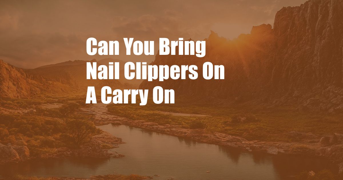 Can You Bring Nail Clippers On A Carry On