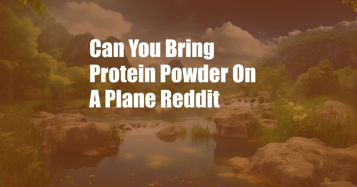 Can You Bring Protein Powder On A Plane Reddit