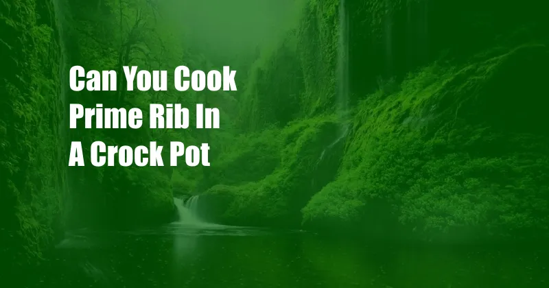 Can You Cook Prime Rib In A Crock Pot