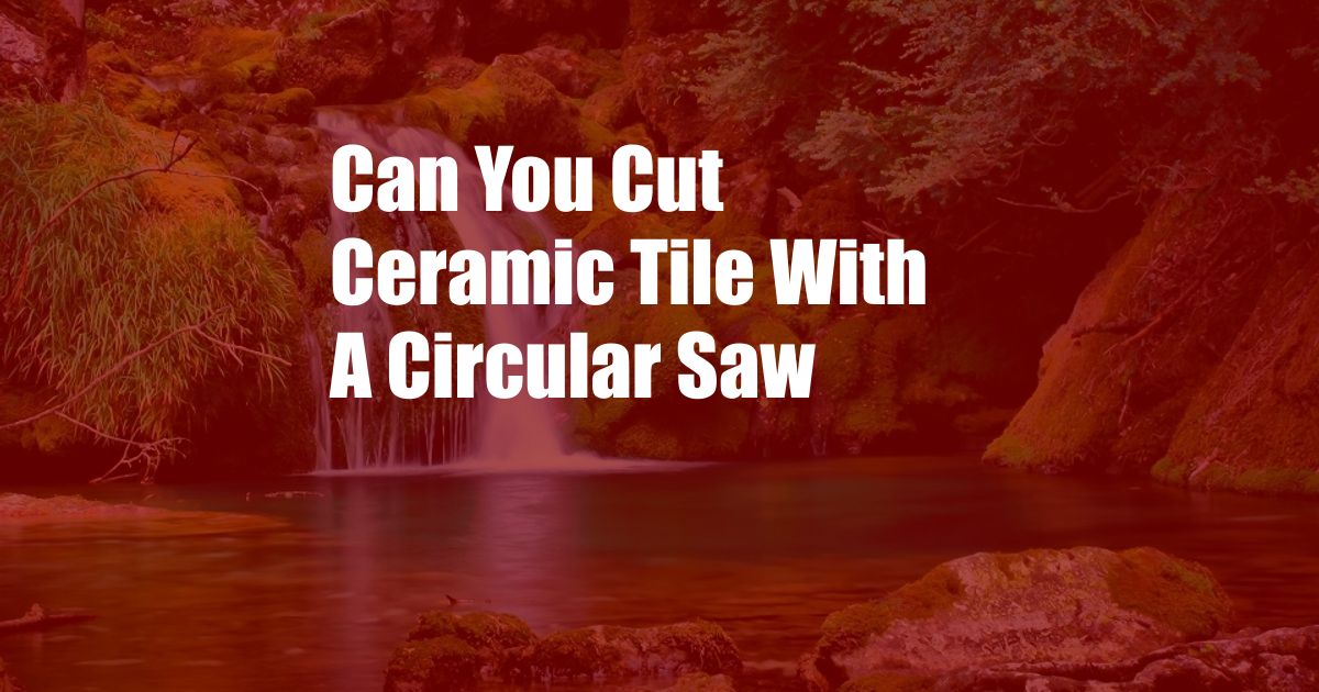 Can You Cut Ceramic Tile With A Circular Saw