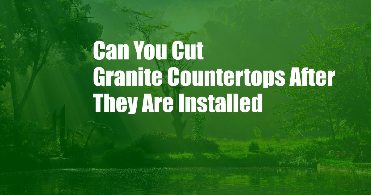 Can You Cut Granite Countertops After They Are Installed