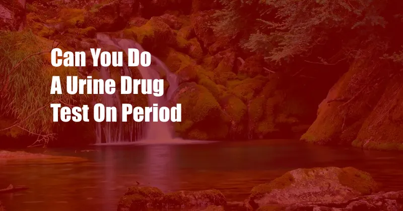 Can You Do A Urine Drug Test On Period