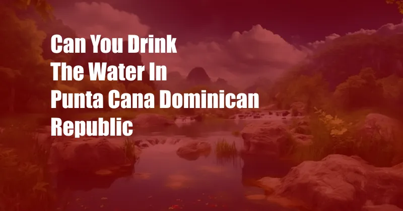 Can You Drink The Water In Punta Cana Dominican Republic