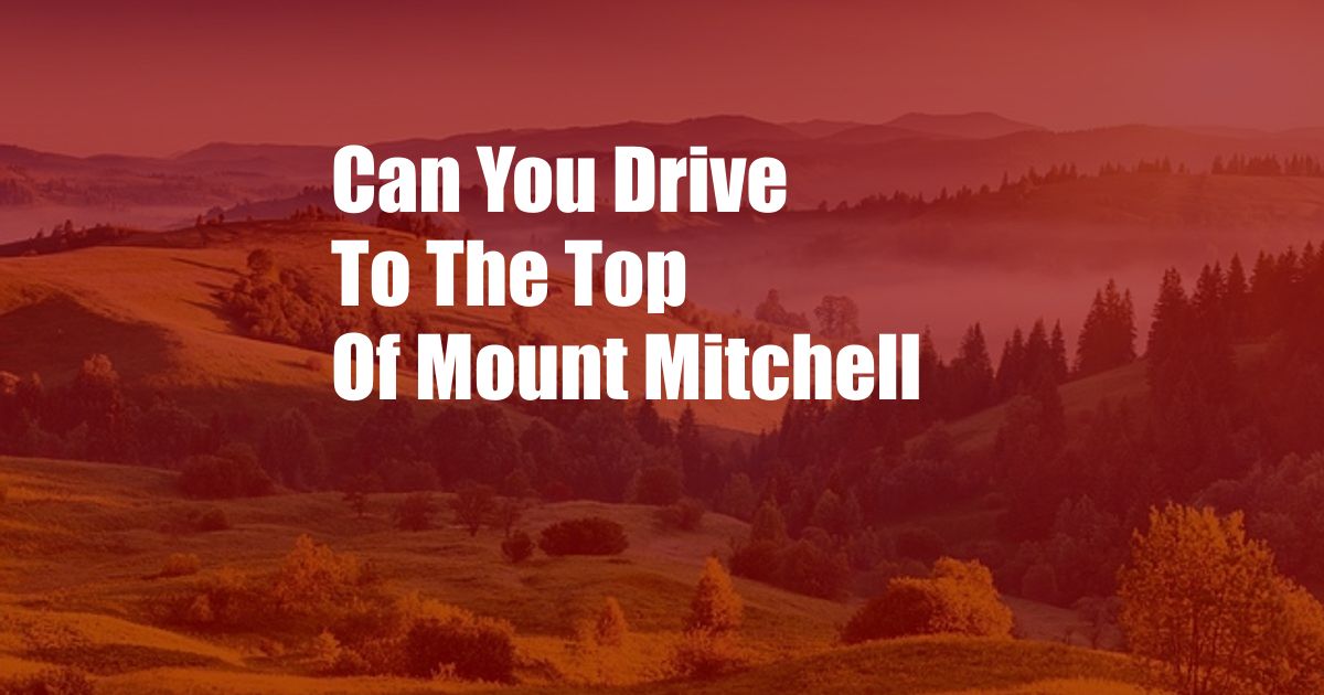Can You Drive To The Top Of Mount Mitchell