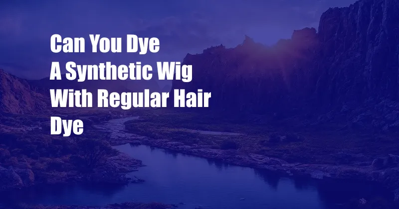 Can You Dye A Synthetic Wig With Regular Hair Dye