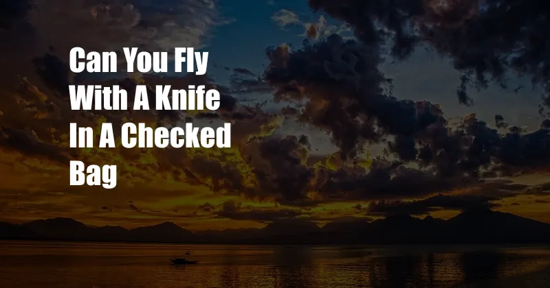 Can You Fly With A Knife In A Checked Bag