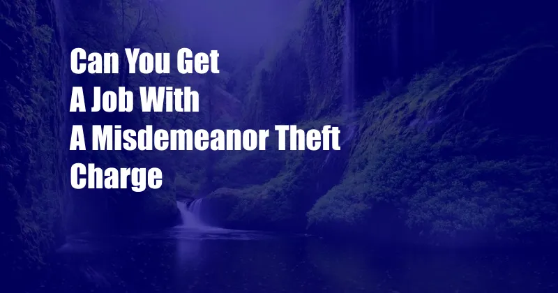 Can You Get A Job With A Misdemeanor Theft Charge