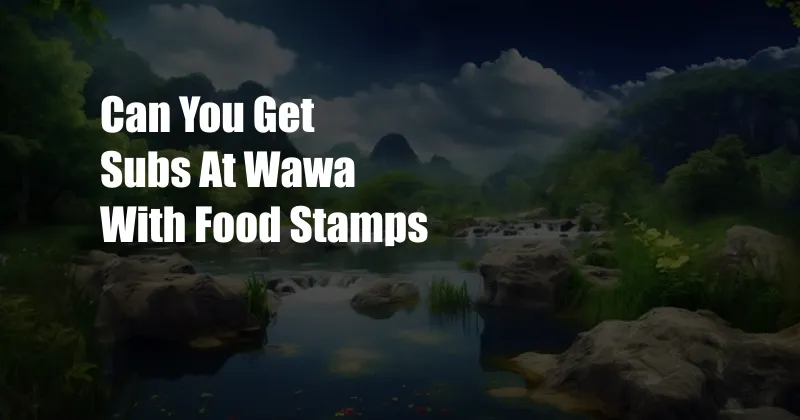 Can You Get Subs At Wawa With Food Stamps