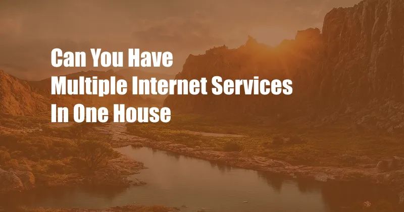 Can You Have Multiple Internet Services In One House