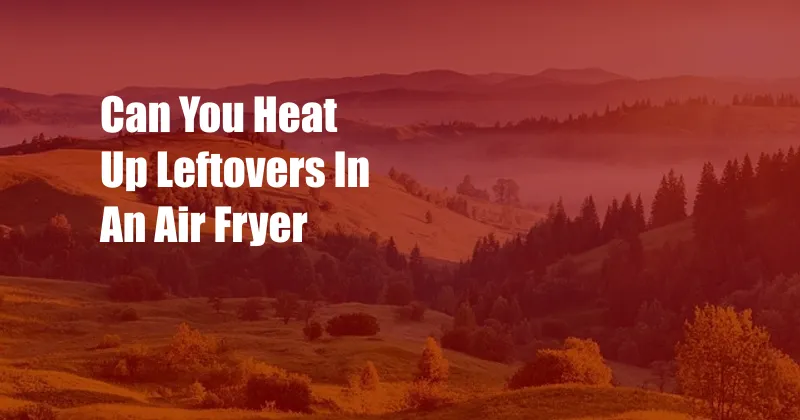 Can You Heat Up Leftovers In An Air Fryer