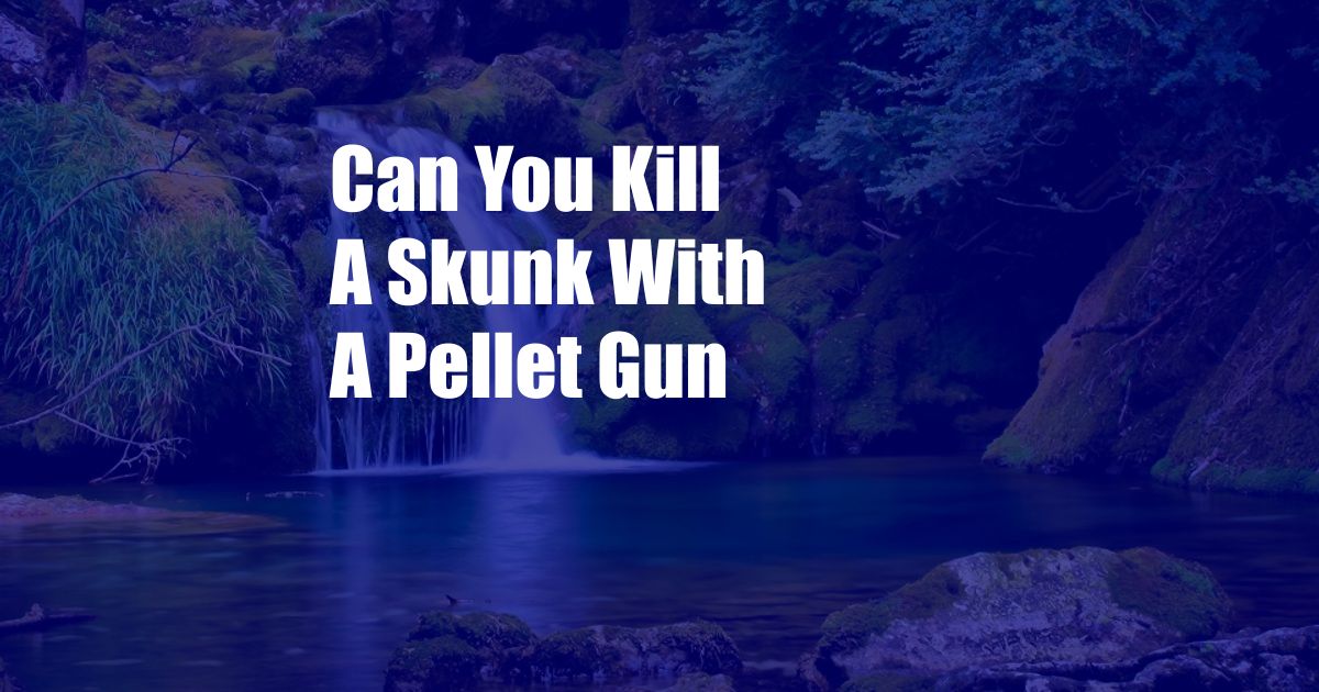 Can You Kill A Skunk With A Pellet Gun