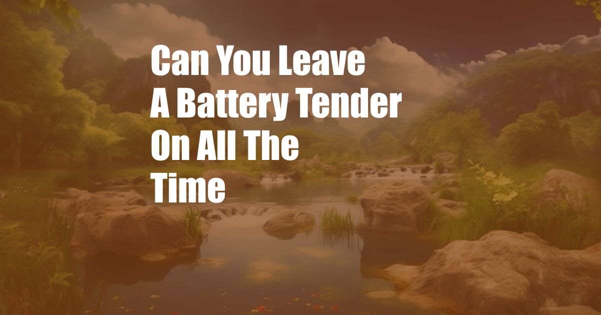 Can You Leave A Battery Tender On All The Time