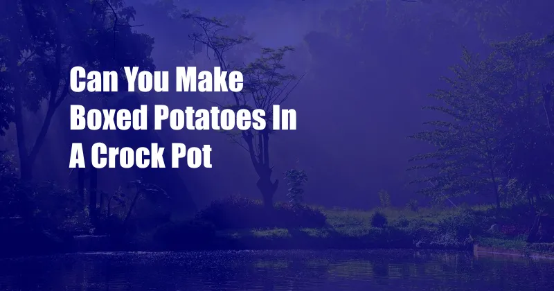 Can You Make Boxed Potatoes In A Crock Pot