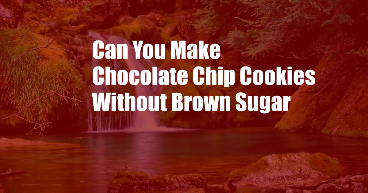 Can You Make Chocolate Chip Cookies Without Brown Sugar