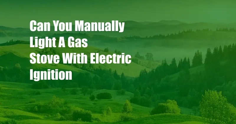 Can You Manually Light A Gas Stove With Electric Ignition
