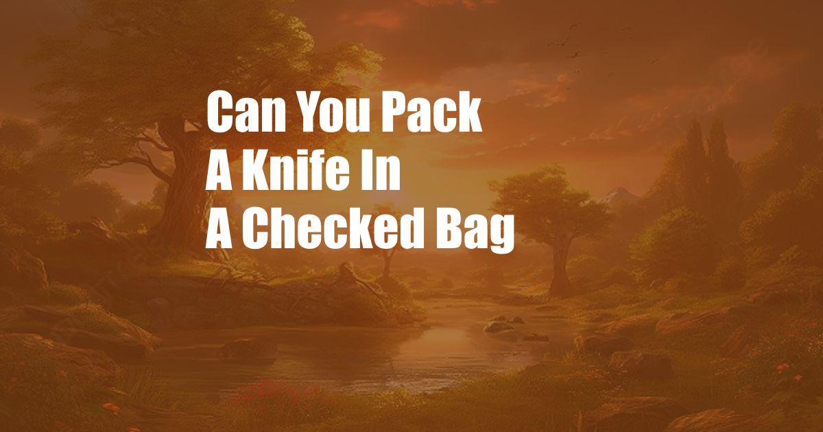 Can You Pack A Knife In A Checked Bag