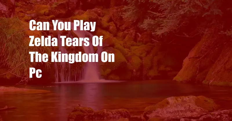 Can You Play Zelda Tears Of The Kingdom On Pc