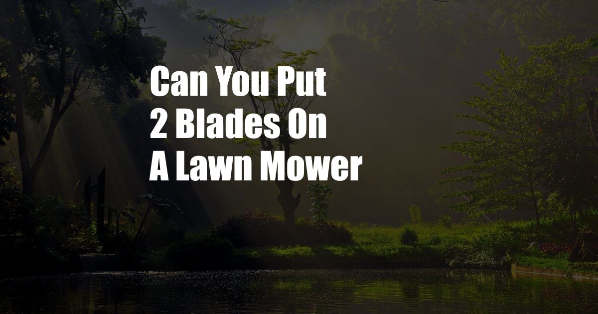 Can You Put 2 Blades On A Lawn Mower