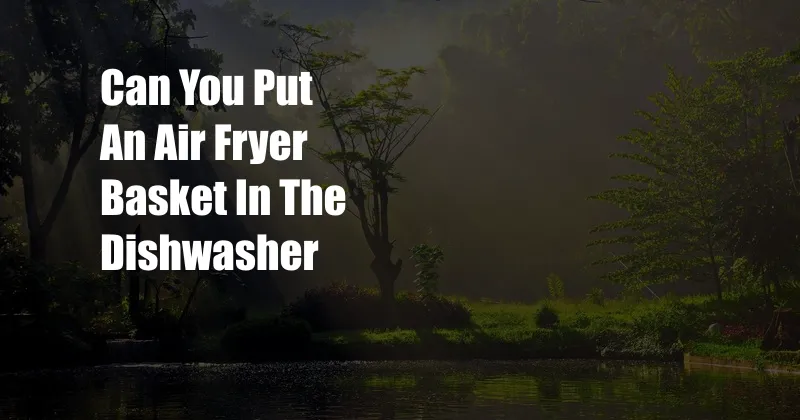 Can You Put An Air Fryer Basket In The Dishwasher