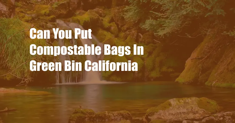 Can You Put Compostable Bags In Green Bin California