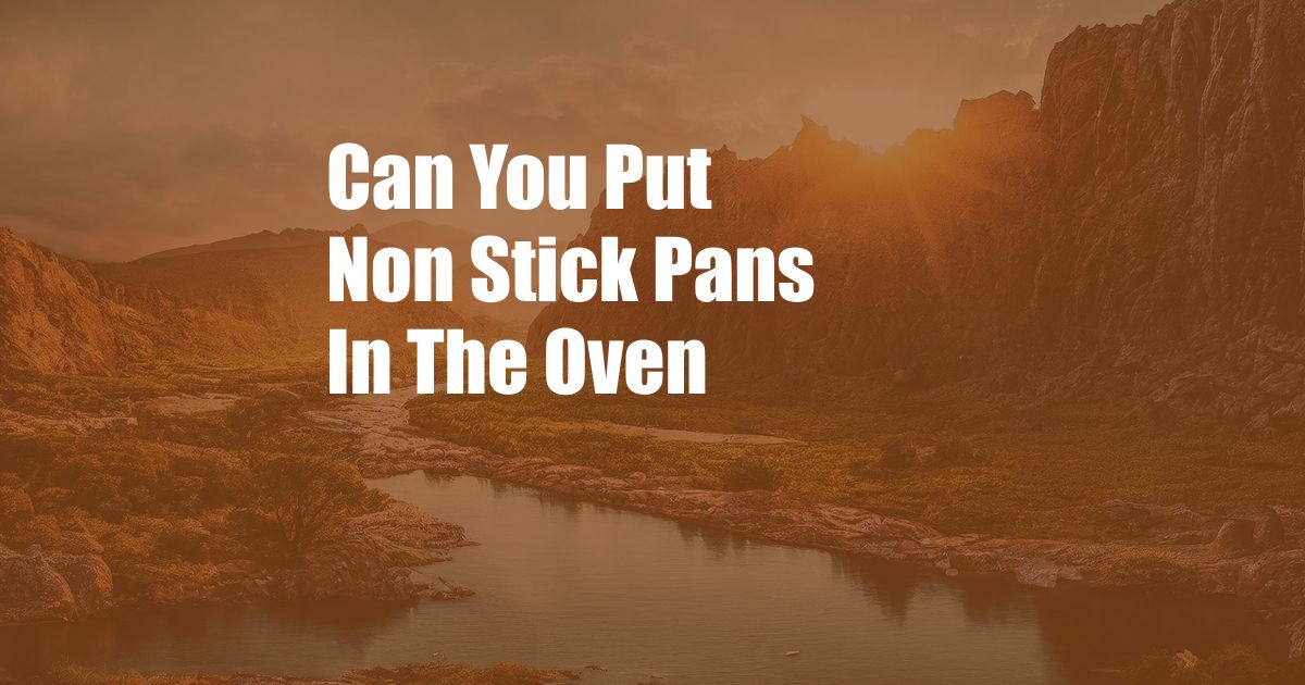 Can You Put Non Stick Pans In The Oven