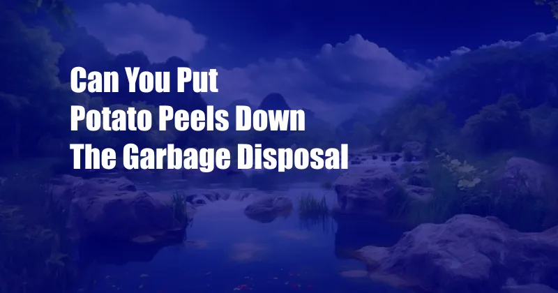 Can You Put Potato Peels Down The Garbage Disposal