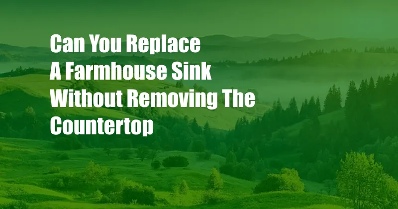 Can You Replace A Farmhouse Sink Without Removing The Countertop