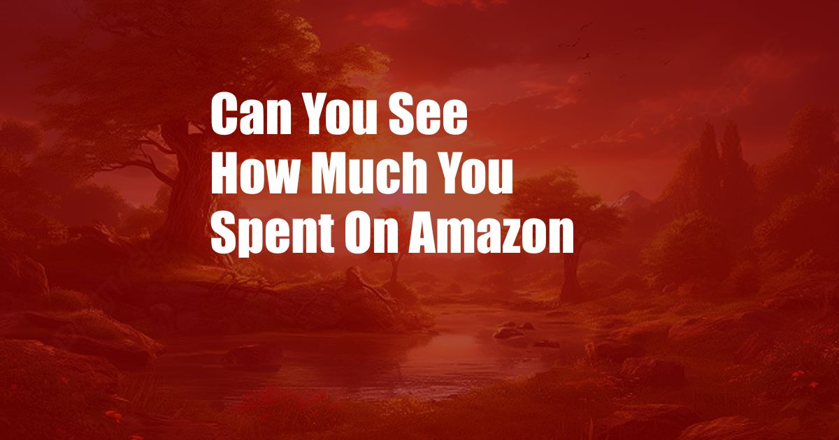 Can You See How Much You Spent On Amazon