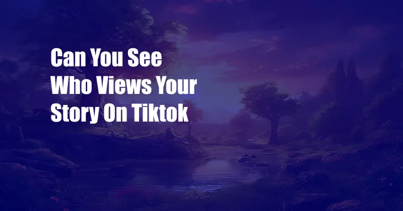 Can You See Who Views Your Story On Tiktok