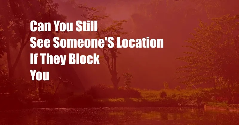 Can You Still See Someone'S Location If They Block You