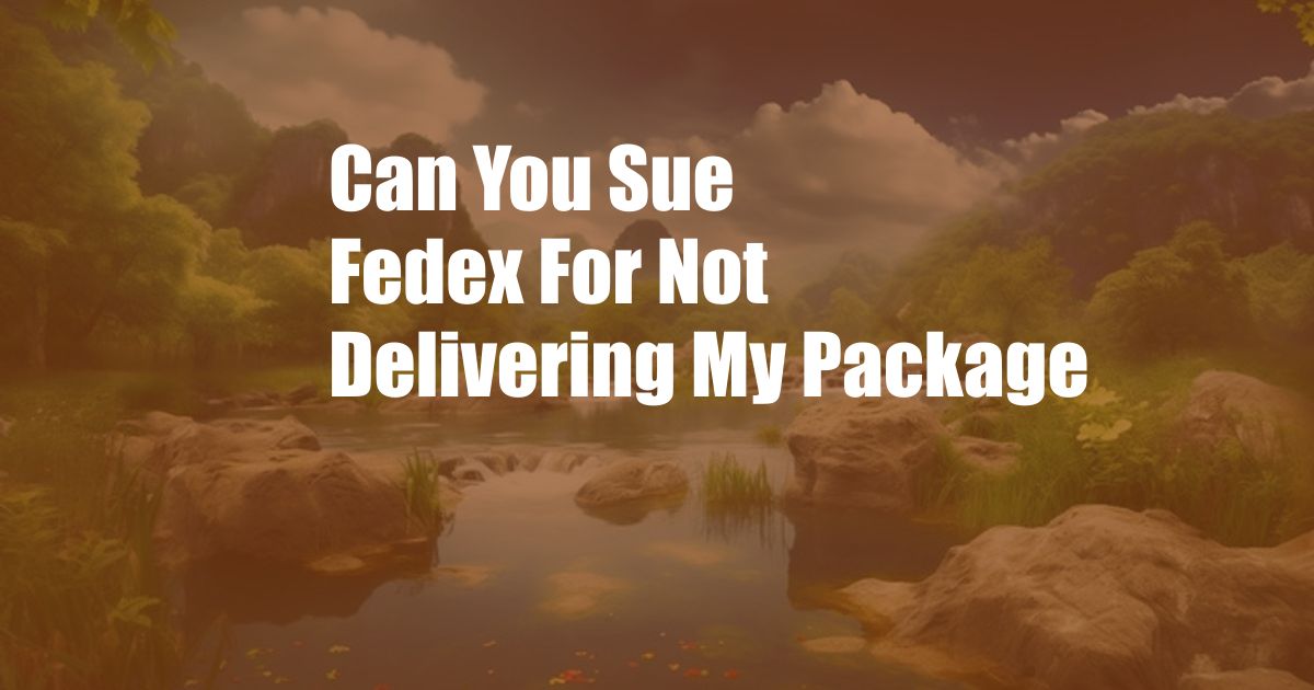 Can You Sue Fedex For Not Delivering My Package