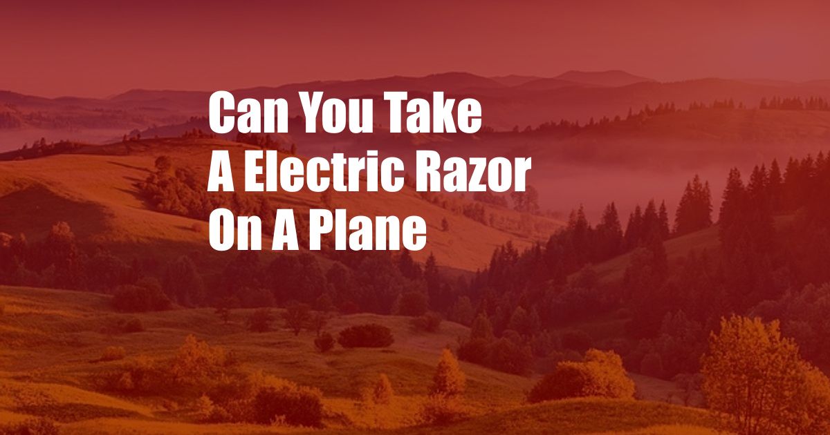 Can You Take A Electric Razor On A Plane