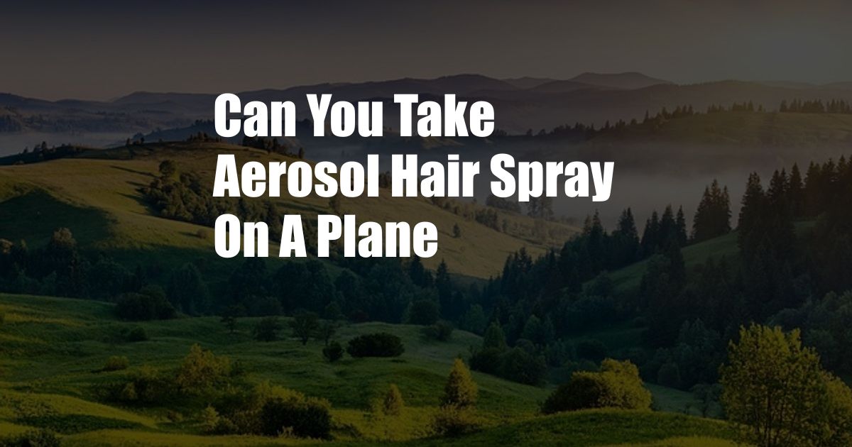 Can You Take Aerosol Hair Spray On A Plane
