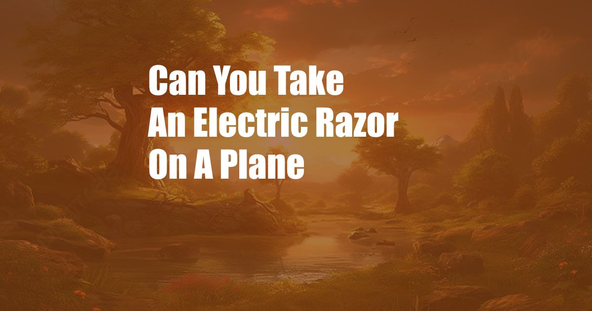 Can You Take An Electric Razor On A Plane