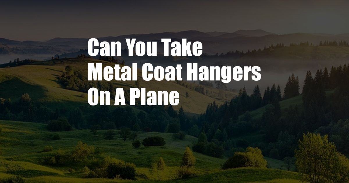 Can You Take Metal Coat Hangers On A Plane