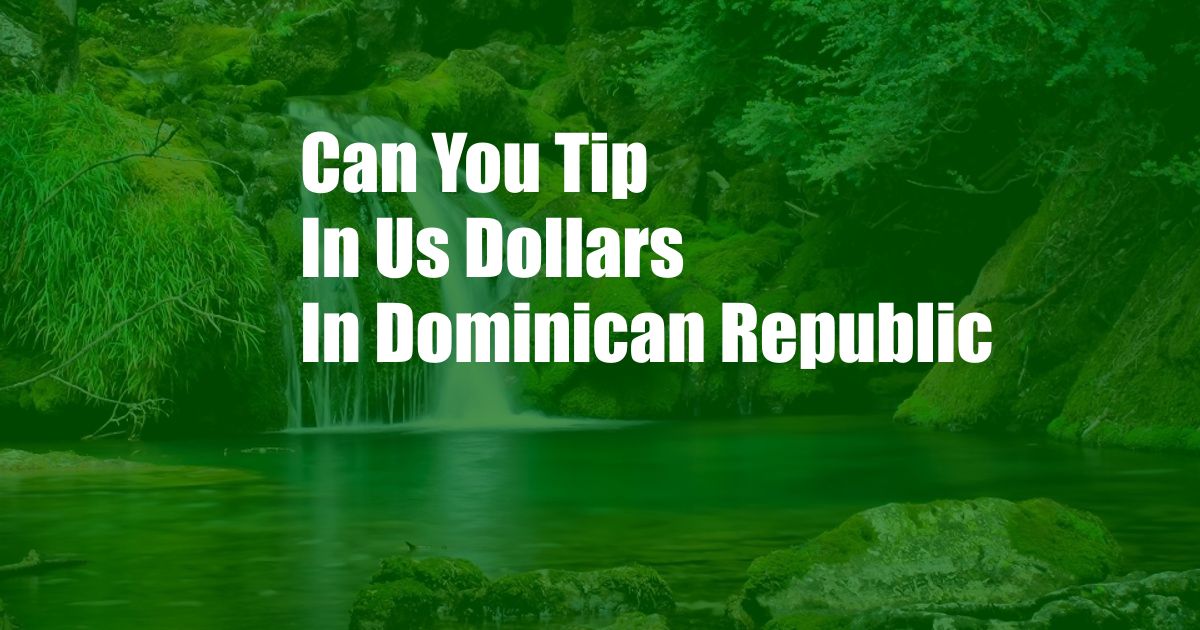 Can You Tip In Us Dollars In Dominican Republic