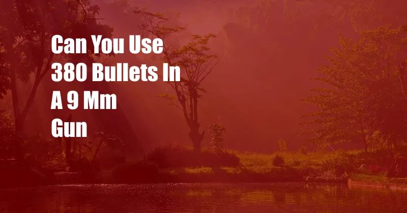 Can You Use 380 Bullets In A 9 Mm Gun